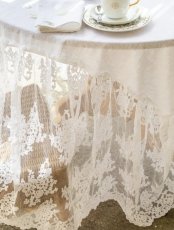 画像3: Chez moi イタリア テーブルクロス Flora リネン レース (3)