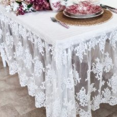 画像8: Chez moi イタリア テーブルクロス Flora リネン レース (8)