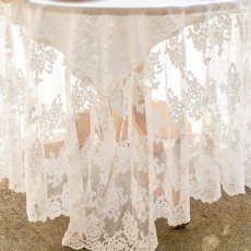 画像6: Chez moi イタリア テーブルクロス Flora リネン レース (6)